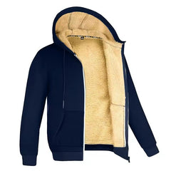 Warme Heren Hoodie met Teddy-Fleece Voering – Comfortabele Winter Zip Hoodie